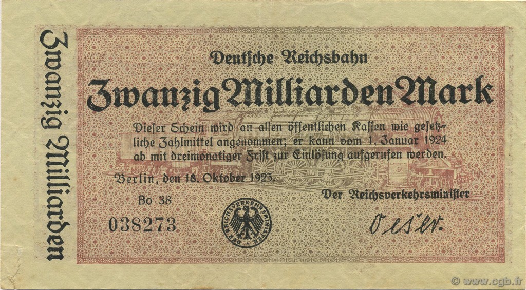 20 Milliards Mark GERMANIA  1923 PS.1022 BB