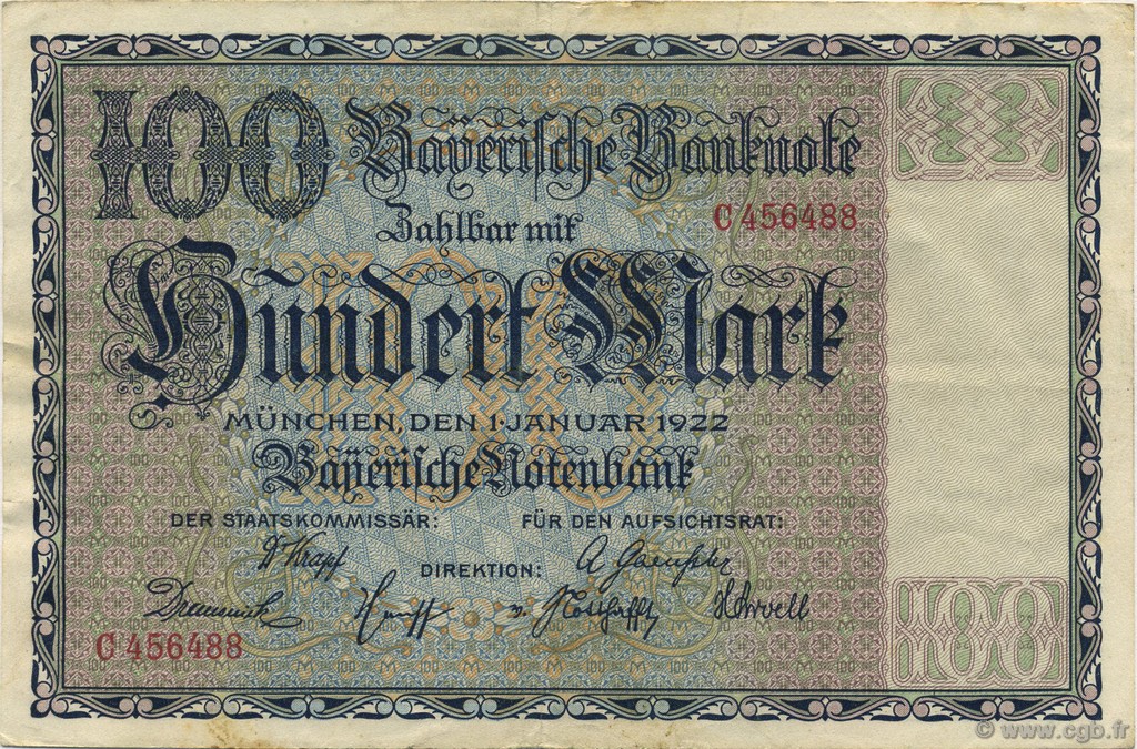 100 Mark DEUTSCHLAND Munich 1922 PS.0923 SS