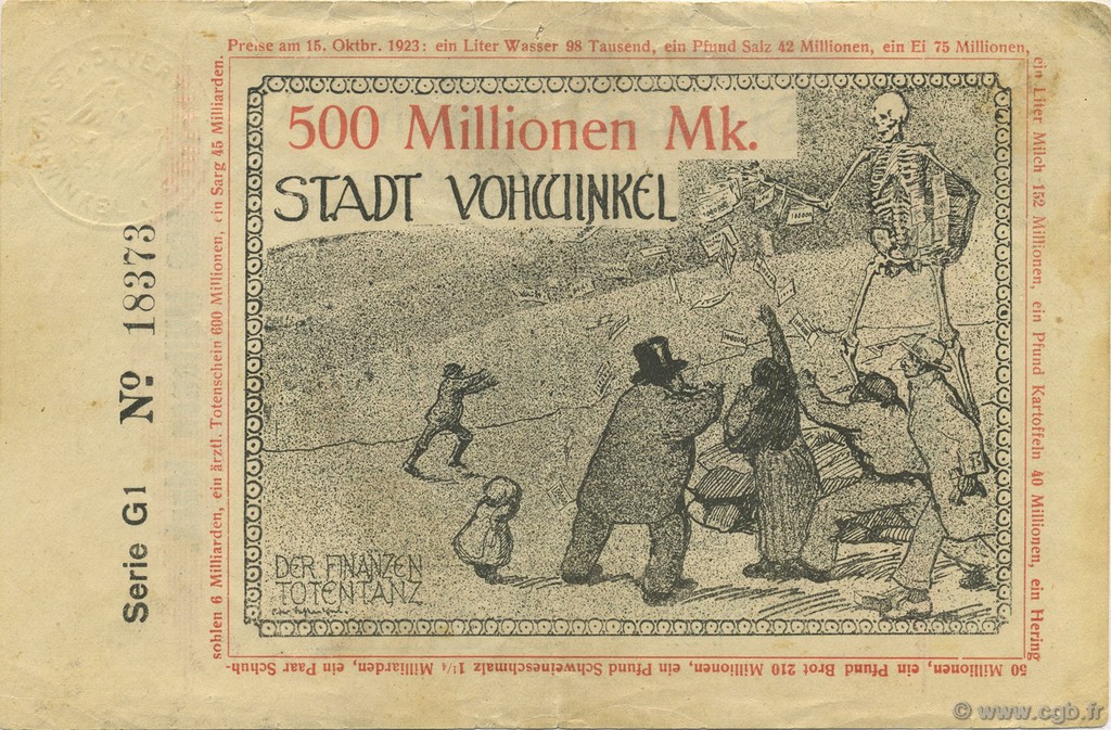 500 Millions Mark GERMANY Vohwinkel 1923  VF