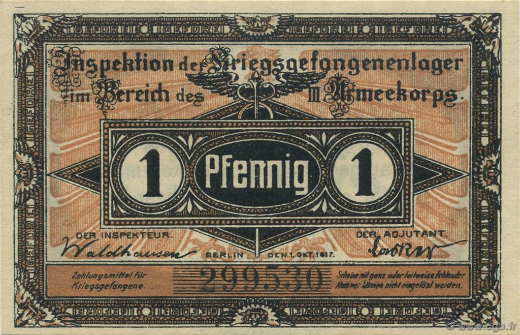 1 Pfennig GERMANIA Berlin 1917  q.FDC