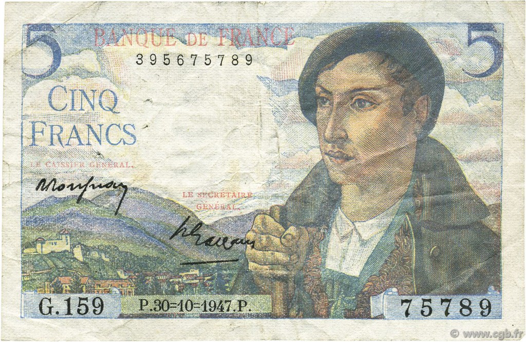 5 Francs BERGER FRANCIA  1947 F.05.07a MBC