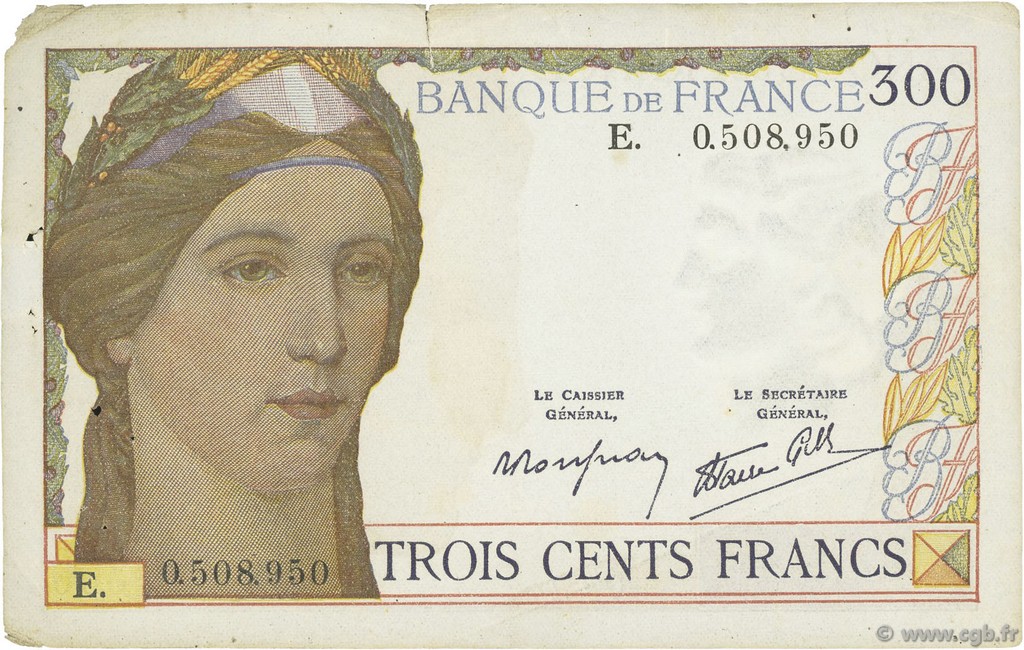 300 Francs FRANKREICH  1938 F.29.01 fSS