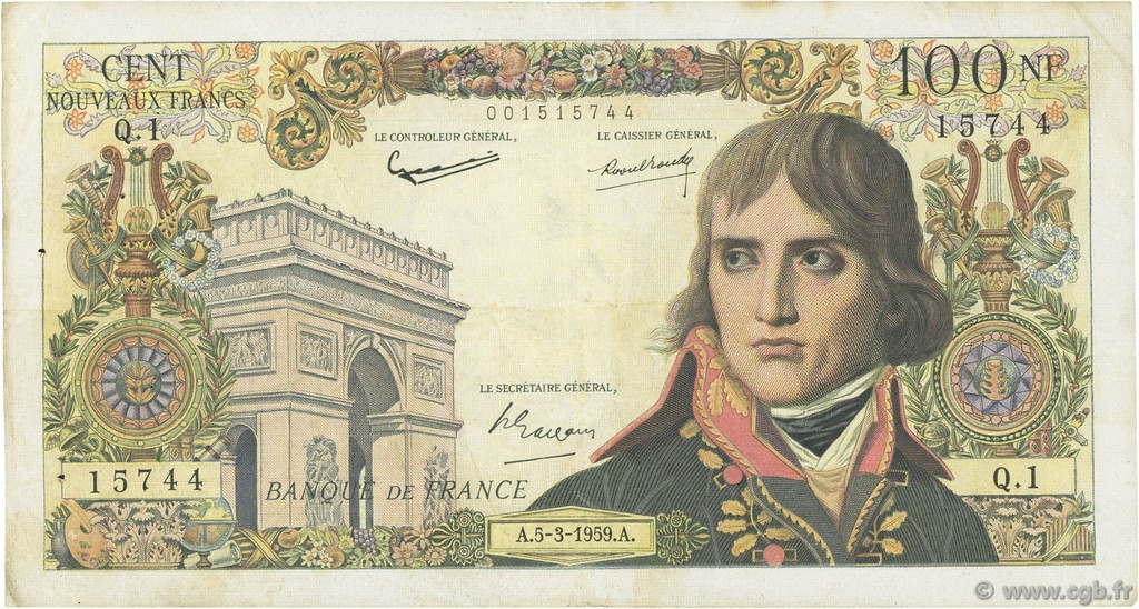 100 Nouveaux Francs BONAPARTE FRANCE  1959 F.59.01 TB