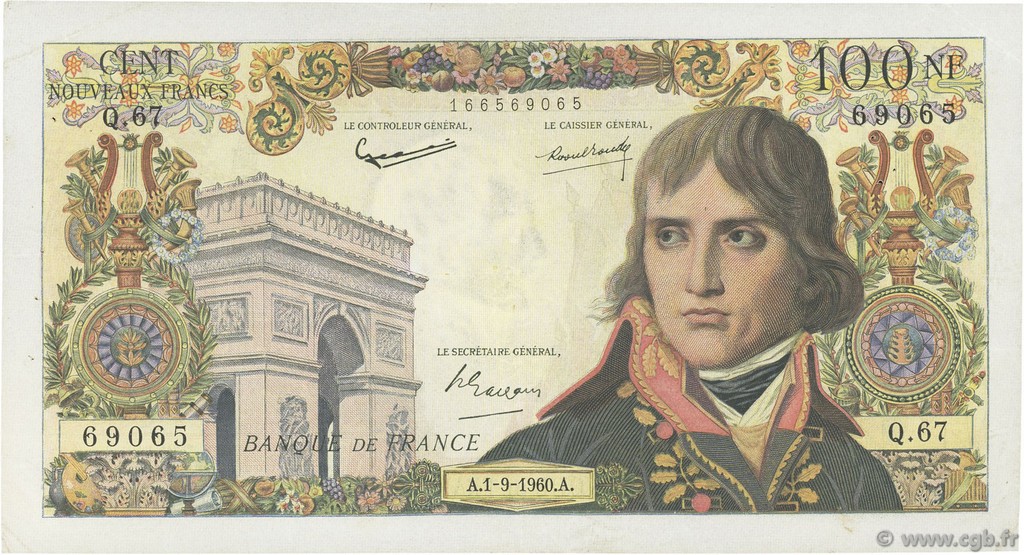 100 Nouveaux Francs BONAPARTE FRANCIA  1960 F.59.07 MBC