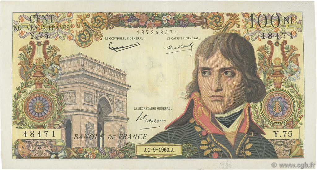 100 Nouveaux Francs BONAPARTE FRANCIA  1960 F.59.07 MBC+