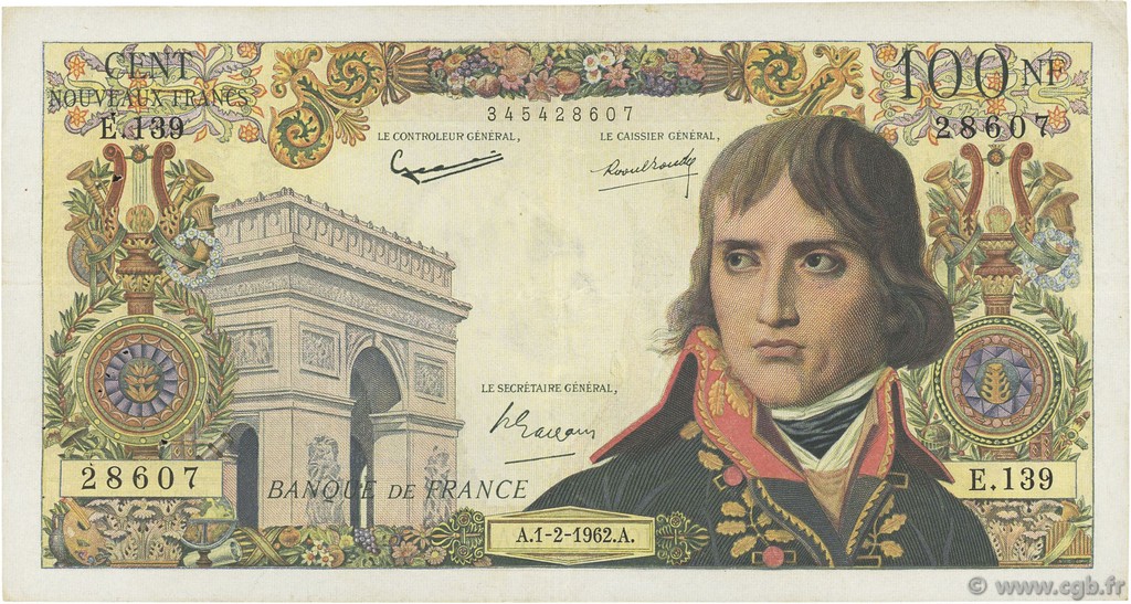 100 Nouveaux Francs BONAPARTE FRANKREICH  1962 F.59.13 fSS