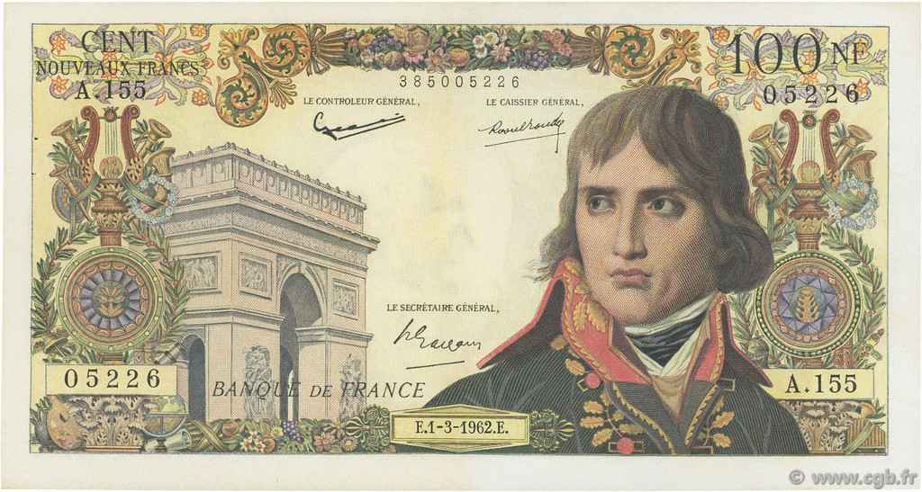 100 Nouveaux Francs BONAPARTE FRANCIA  1962 F.59.14 SPL