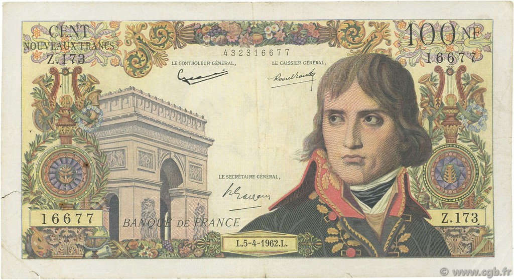 100 Nouveaux Francs BONAPARTE FRANKREICH  1962 F.59.15 S