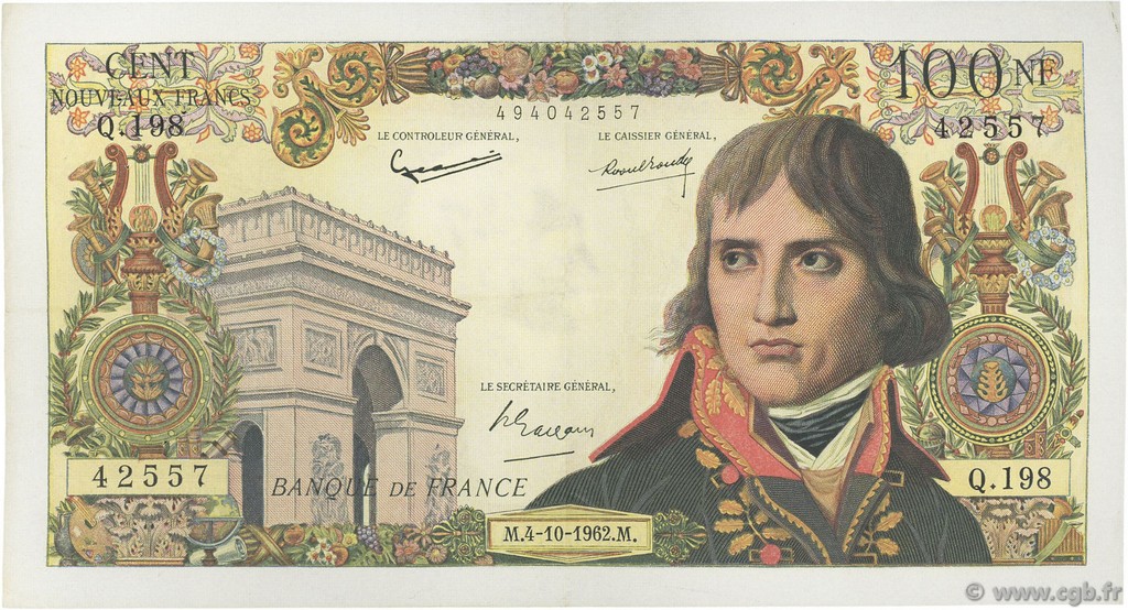 100 Nouveaux Francs BONAPARTE FRANCIA  1962 F.59.17 MBC