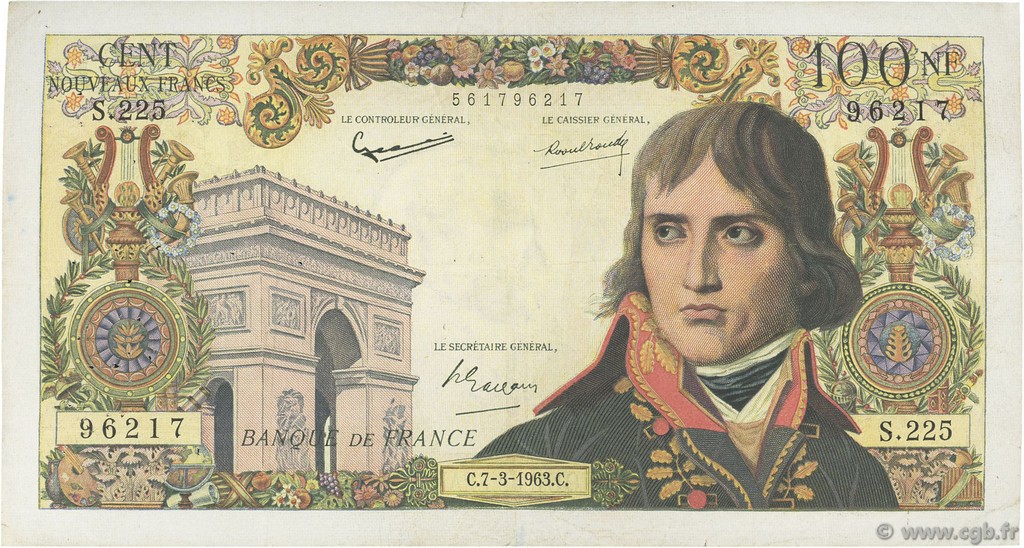 100 Nouveaux Francs BONAPARTE FRANCIA  1963 F.59.20 MB