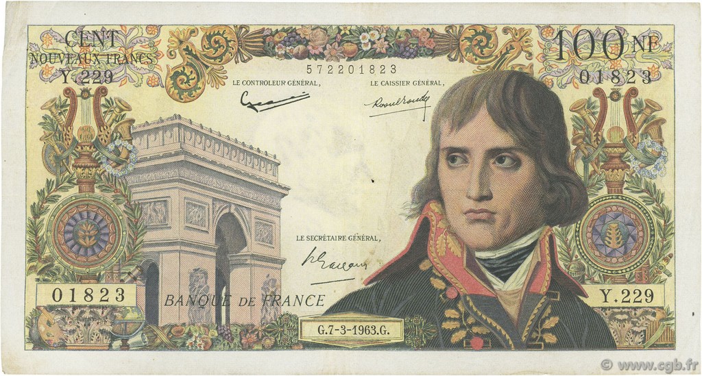 100 Nouveaux Francs BONAPARTE FRANKREICH  1963 F.59.20 SS
