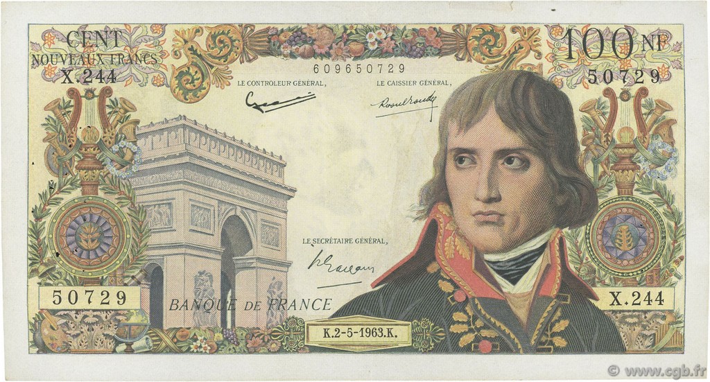 100 Nouveaux Francs BONAPARTE FRANCE  1963 F.59.21 VF