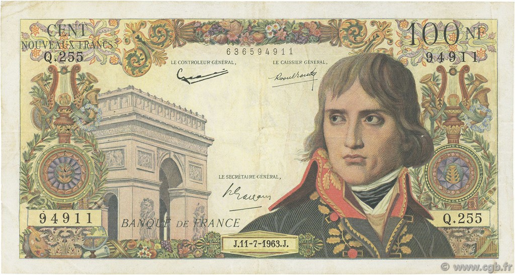 100 Nouveaux Francs BONAPARTE FRANCE  1963 F.59.22 TB+