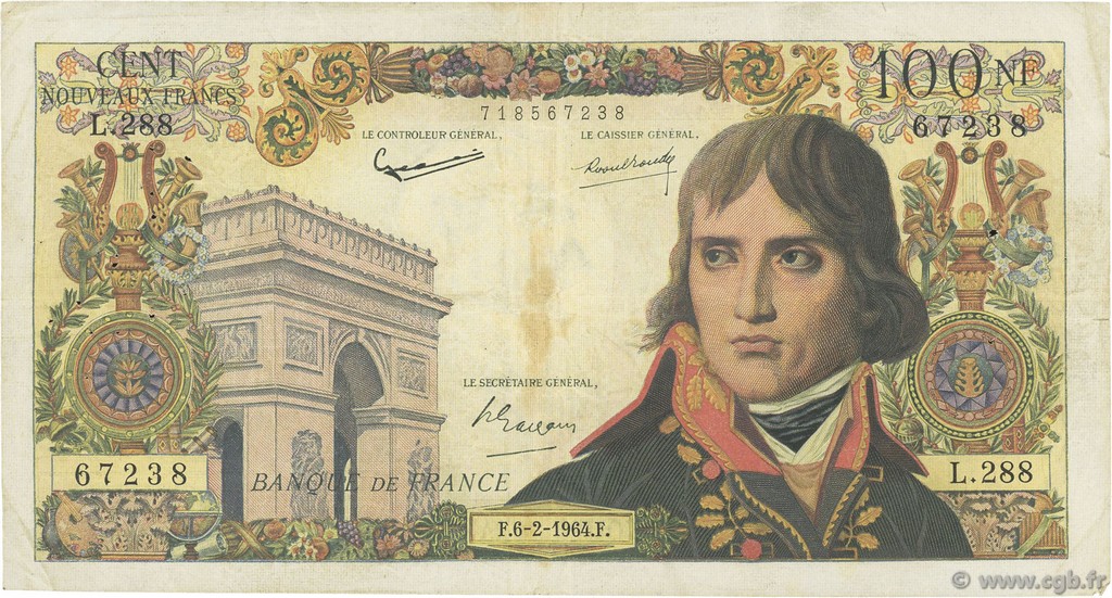 100 Nouveaux Francs BONAPARTE FRANCE  1964 F.59.25 TB