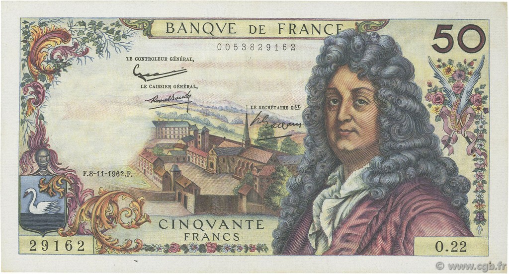 50 Francs RACINE FRANCIA  1962 F.64.02 q.SPL