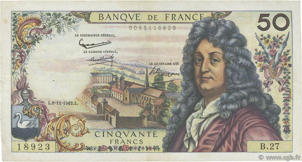 50 Francs RACINE FRANCE  1962 F.64.02 F+