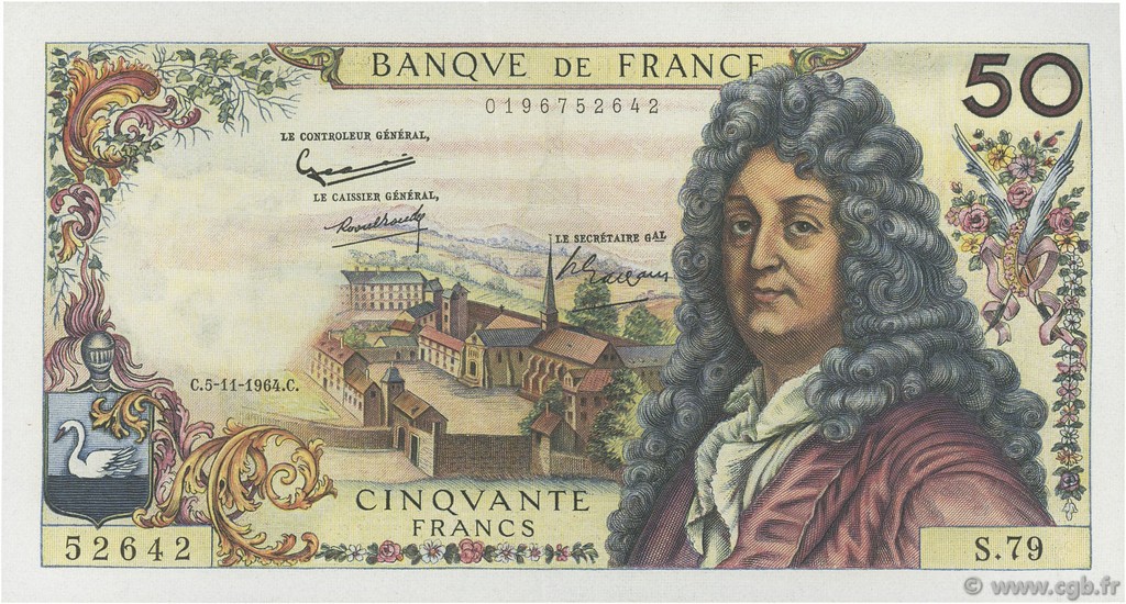 50 Francs RACINE FRANKREICH  1964 F.64.07 VZ