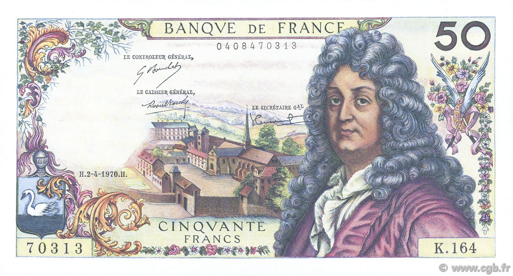 50 Francs RACINE FRANCIA  1970 F.64.16 SPL+