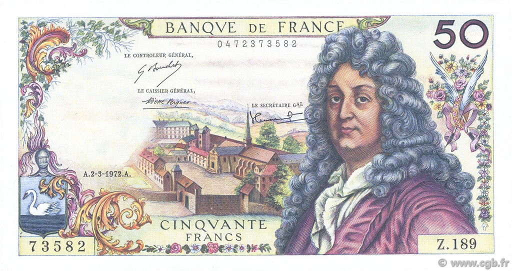 50 Francs RACINE FRANCIA  1972 F.64.20 EBC+