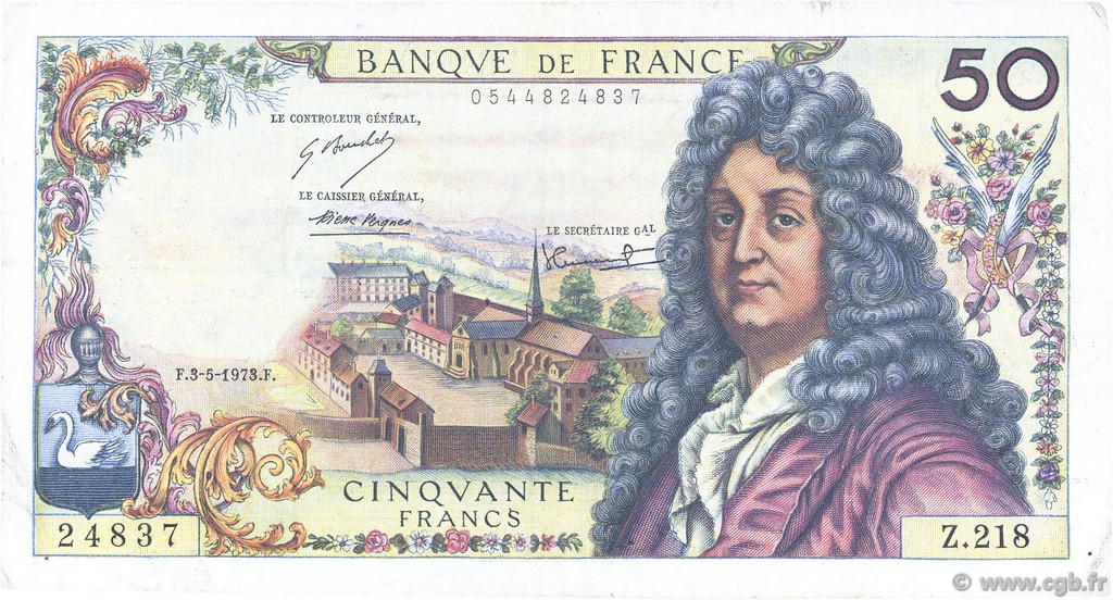 50 Francs RACINE FRANCIA  1973 F.64.23 BB