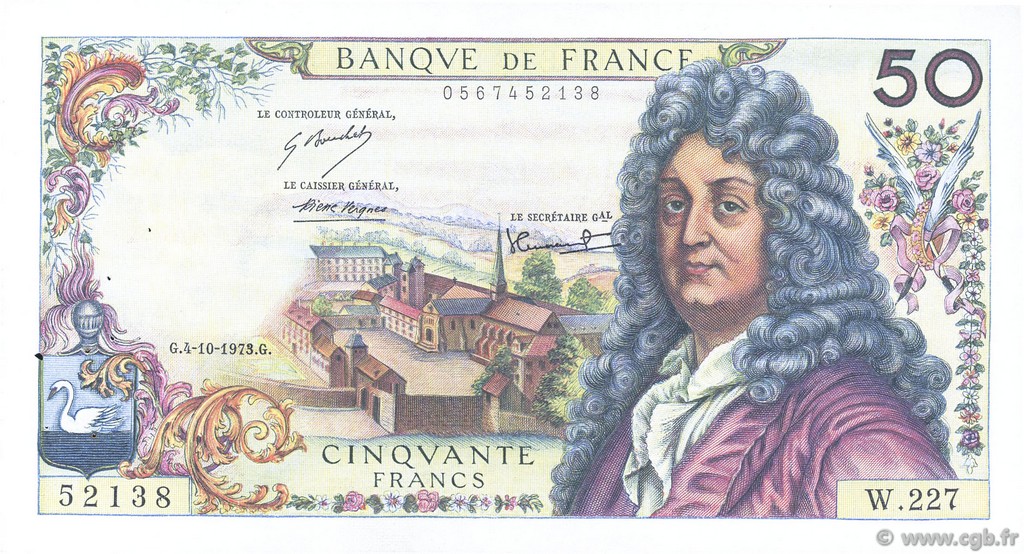 50 Francs RACINE FRANCIA  1973 F.64.24 BB