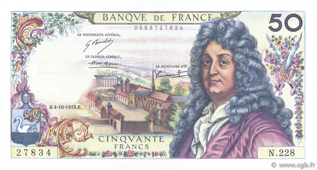 50 Francs RACINE FRANCE  1973 F.64.24 pr.SUP