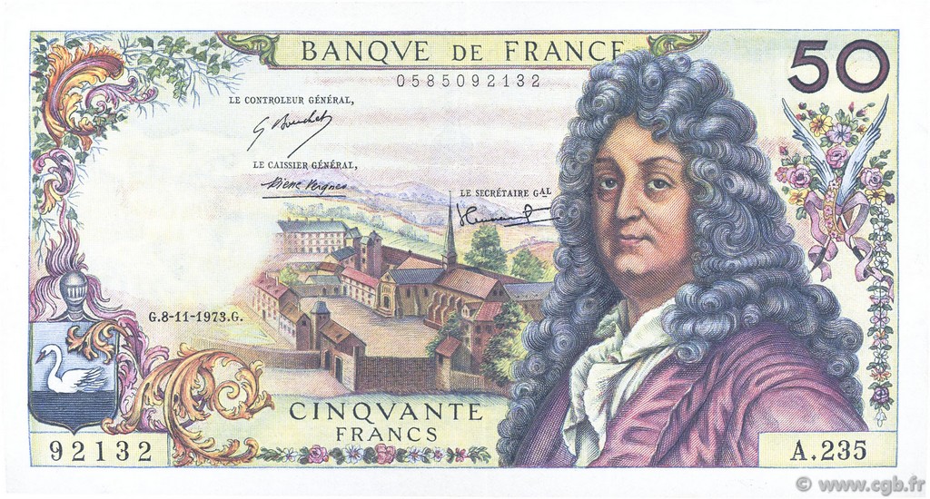 50 Francs RACINE FRANCIA  1973 F.64.25 MBC