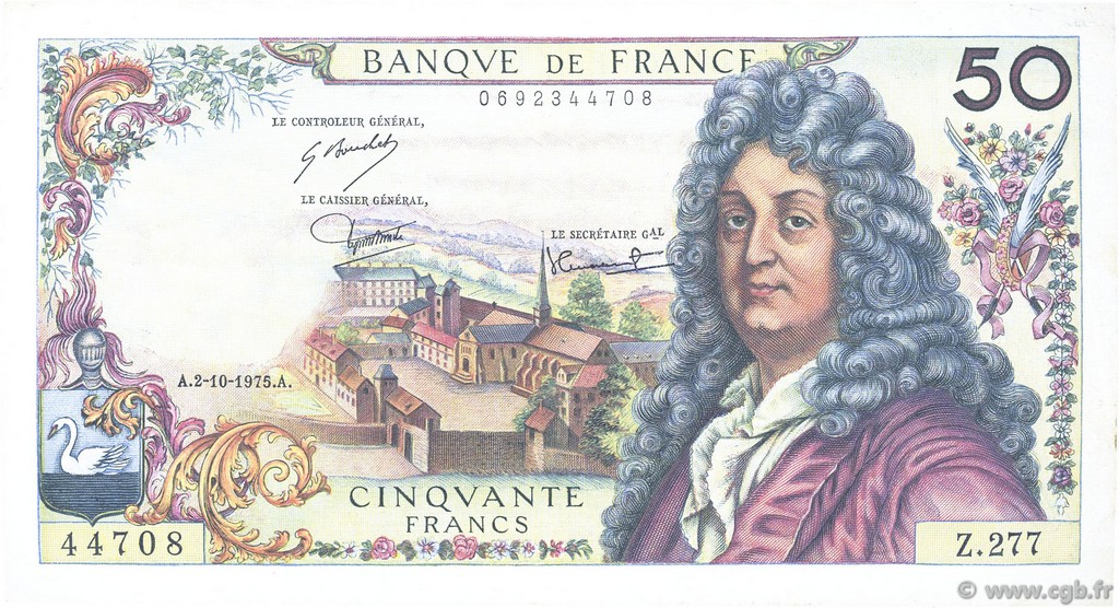 50 Francs RACINE FRANCIA  1975 F.64.31 q.SPL