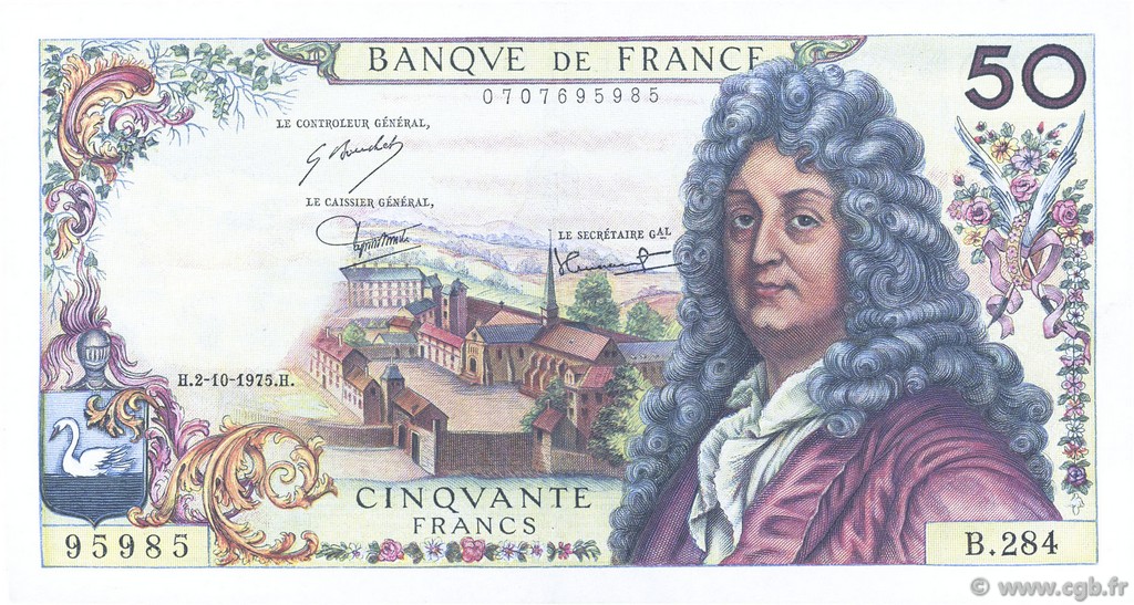 50 Francs RACINE FRANCIA  1975 F.64.31 SPL