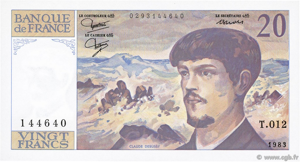 20 Francs DEBUSSY FRANCE  1983 F.66.04 NEUF
