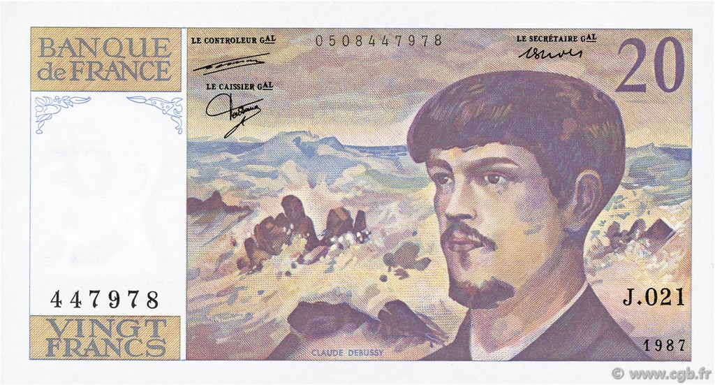 20 Francs DEBUSSY FRANCE  1987 F.66.08 NEUF