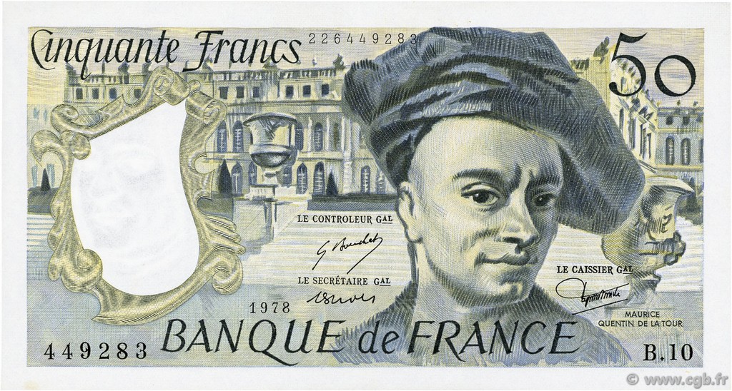 50 Francs QUENTIN DE LA TOUR FRANCIA  1978 F.67.03 SC