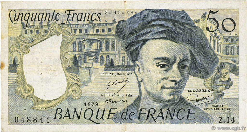 50 Francs QUENTIN DE LA TOUR FRANCIA  1979 F.67.04 q.BB