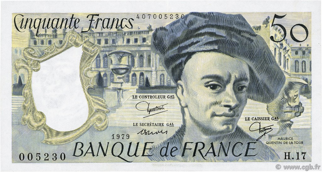 50 Francs QUENTIN DE LA TOUR FRANCIA  1979 F.67.05 SPL
