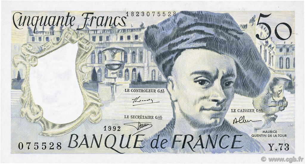 50 Francs QUENTIN DE LA TOUR FRANCIA  1992 F.67.18 q.AU