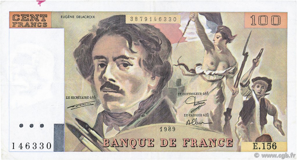 100 Francs DELACROIX modifié FRANCIA  1989 F.69.13d MBC