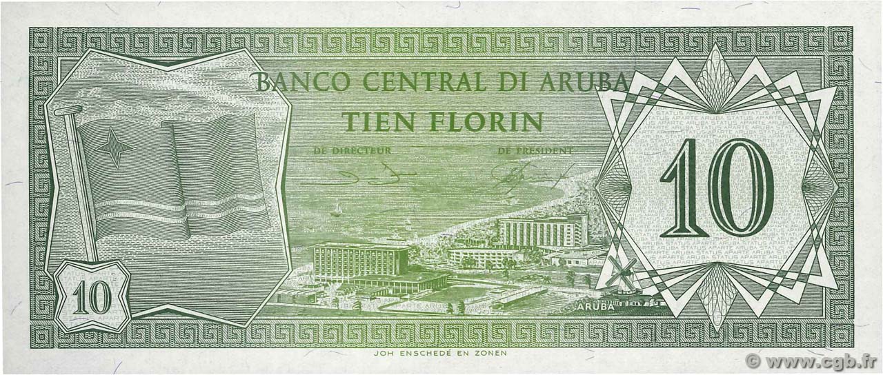 10 Florin ARUBA  1986 P.02 UNC