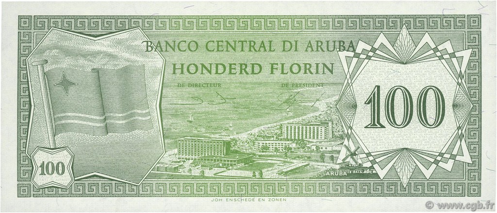 100 Florin ARUBA  1986 P.05 UNC-