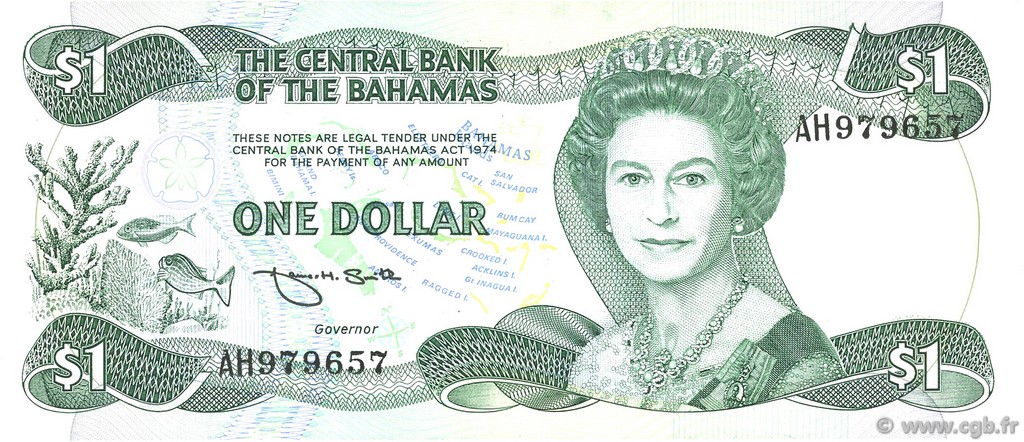 1 Dollar BAHAMAS  1984 P.43b UNC