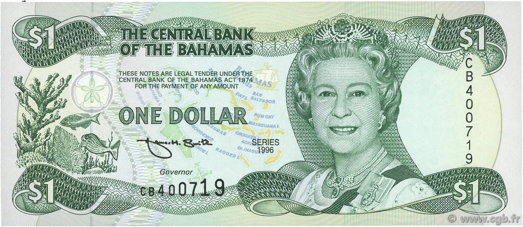 1 Dollar BAHAMAS  1996 P.57 FDC