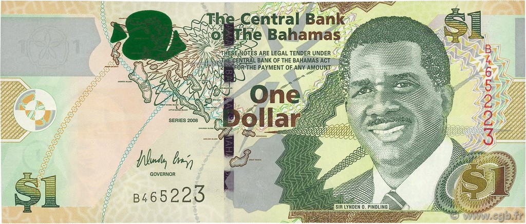 1 Dollar BAHAMAS  2008 P.71 ST
