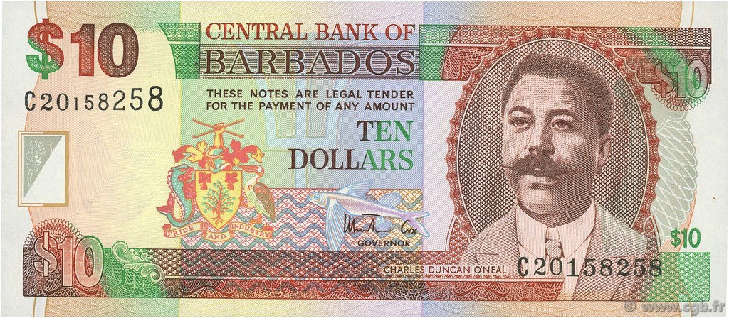10 Dollars BARBADOS  1999 P.56 FDC