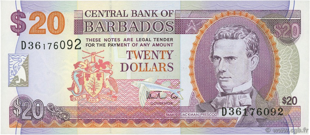 20 Dollars BARBADOS  1999 P.57 ST