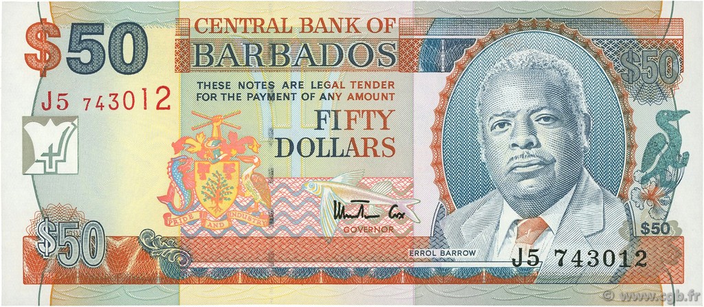 50 Dollars BARBADOS  1999 P.58 ST