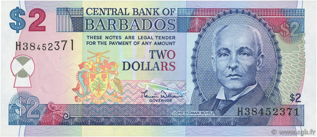 2 Dollars BARBADOS  2000 P.60 UNC