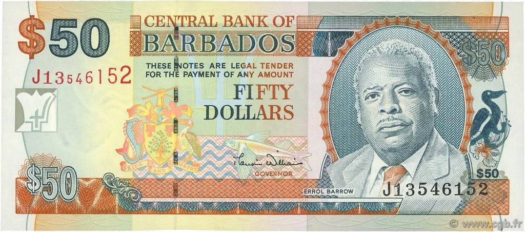 50 Dollars BARBADOS  2000 P.64 FDC