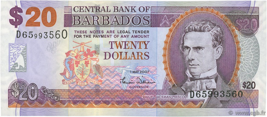 20 Dollars BARBADOS  2007 P.69 FDC