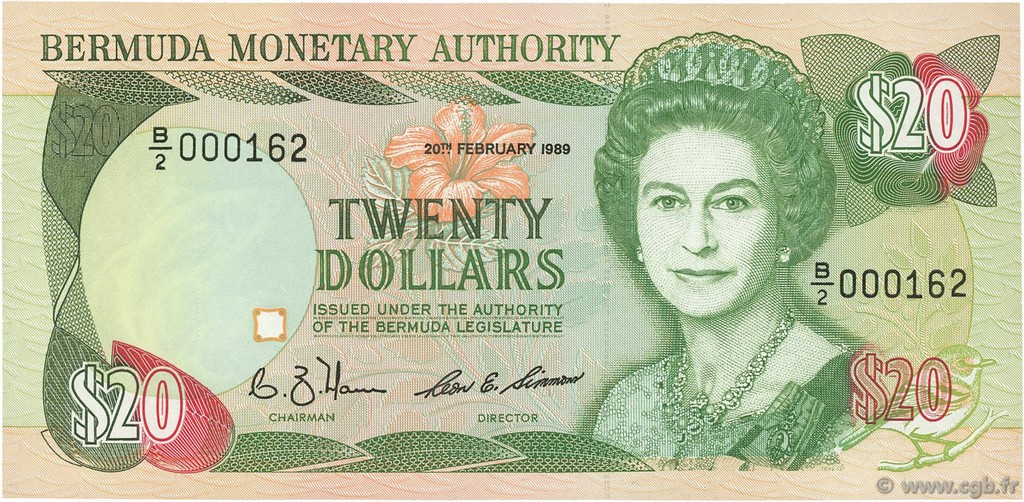 20 Dollars BERMUDA  1989 P.37b FDC