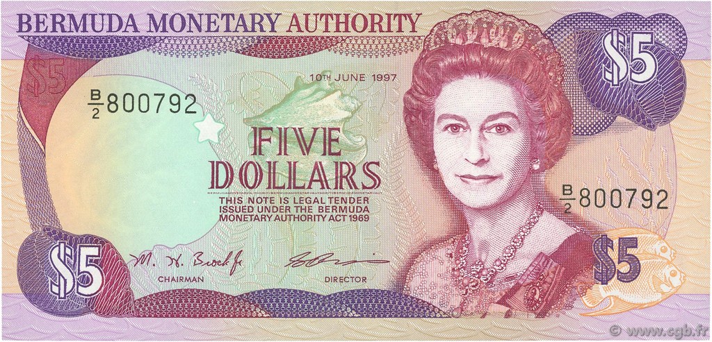 5 Dollars BERMUDA  1997 P.41d UNC