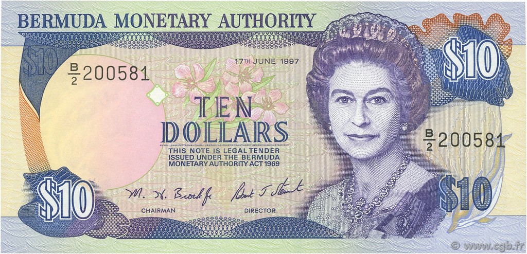 10 Dollars BERMUDA  1997 P.42c UNC
